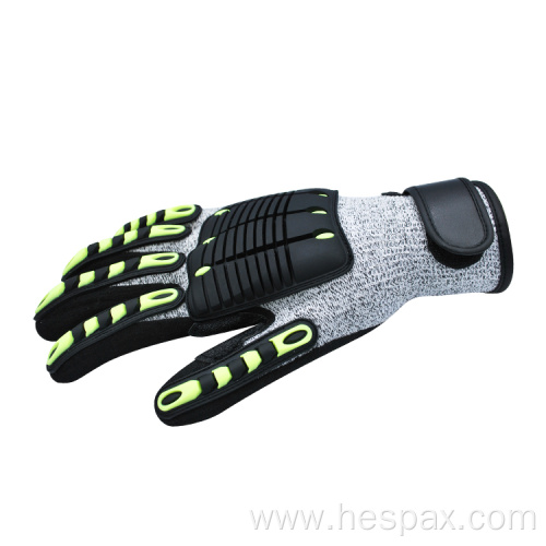 Hespax Anti-impact Cut Resistant stainless steel TPR Gloves